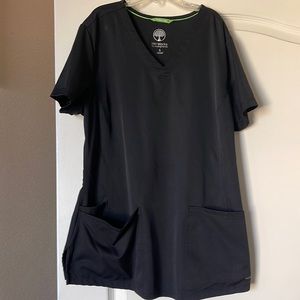 black scrub top